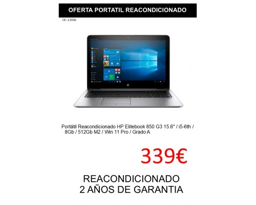 PORTATIL HP ELITEBOOK 850 G3 REACONDICIONADO